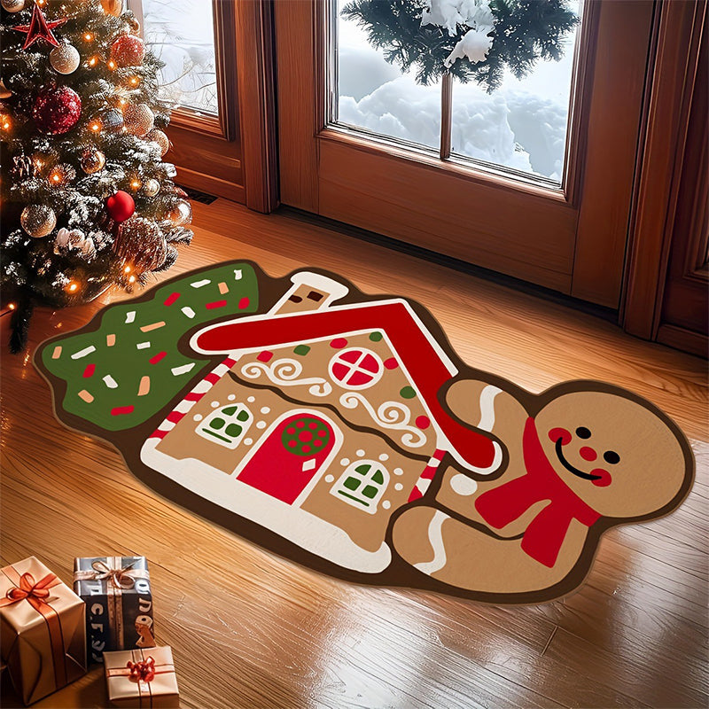 🧑‍🎄 Weihnachten 50% Rabatt🎉Weihnachts-Lebkuchenmann-Fußmatte – rutschfest und saugfähig