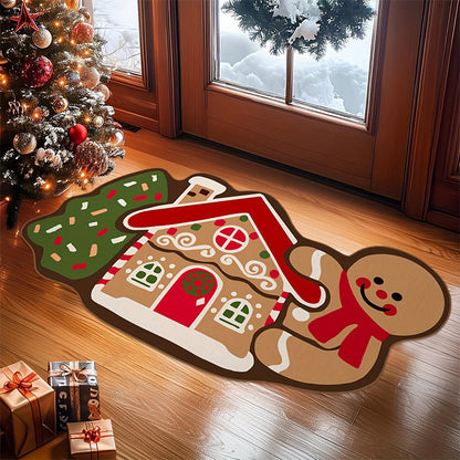 🧑‍🎄 Weihnachten 50% Rabatt🎉Weihnachts-Lebkuchenmann-Fußmatte – rutschfest und saugfähig