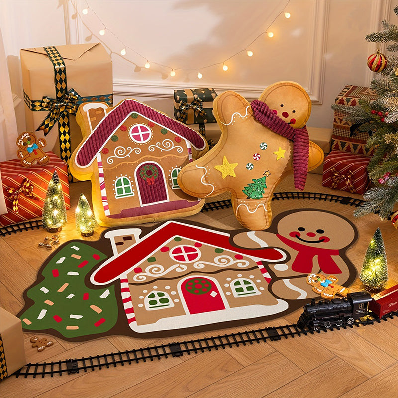 🧑‍🎄 Weihnachten 50% Rabatt🎉Weihnachts-Lebkuchenmann-Fußmatte – rutschfest und saugfähig