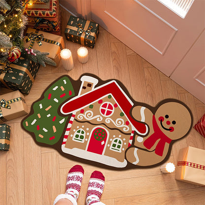 🧑‍🎄 Weihnachten 50% Rabatt🎉Weihnachts-Lebkuchenmann-Fußmatte – rutschfest und saugfähig