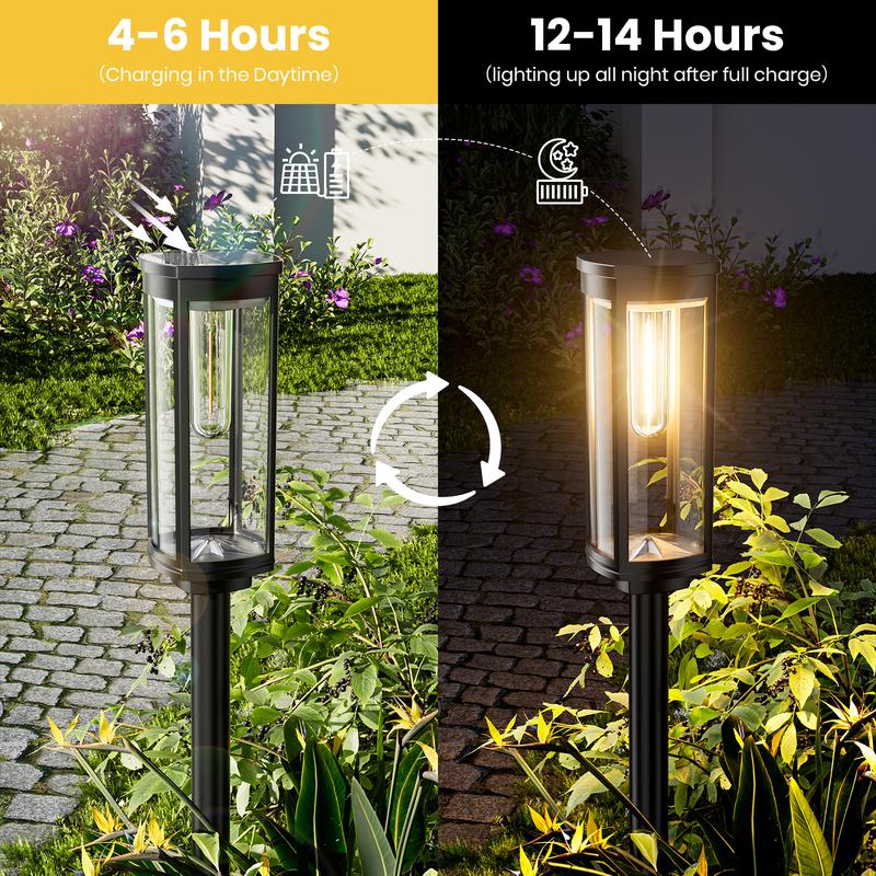 🌞 Solar-Gartenleuchte mit Filament-Optik – Wasserdicht & ideal für Wege und Rasen