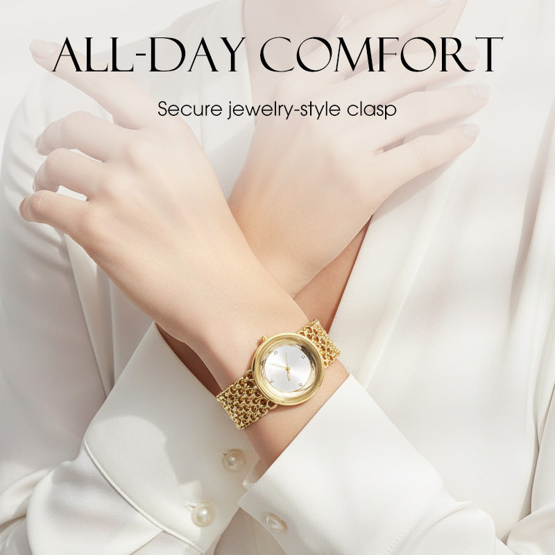 ⏰Black Friday Sale 50 % RABATT💥💥 Luxuriöse runde Armbanduhr Modische Damenarmbanduhr