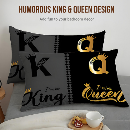👑 50 % RABATT! 🛏️ King- & Queen-Bettbezug-Set – 3-teilig, luxuriös, weich gebürsteter Stoff & pflegeleicht 🏰✨