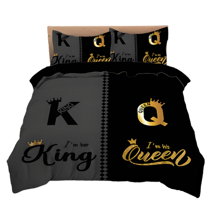 👑 50 % RABATT! 🛏️ King- & Queen-Bettbezug-Set – 3-teilig, luxuriös, weich gebürsteter Stoff & pflegeleicht 🏰✨