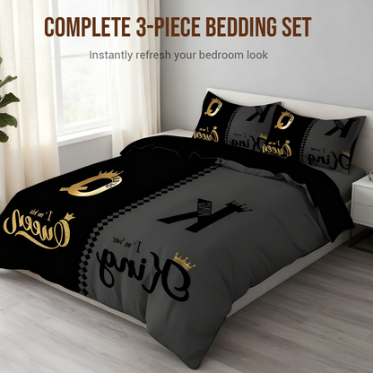 👑 50 % RABATT! 🛏️ King- & Queen-Bettbezug-Set – 3-teilig, luxuriös, weich gebürsteter Stoff & pflegeleicht 🏰✨