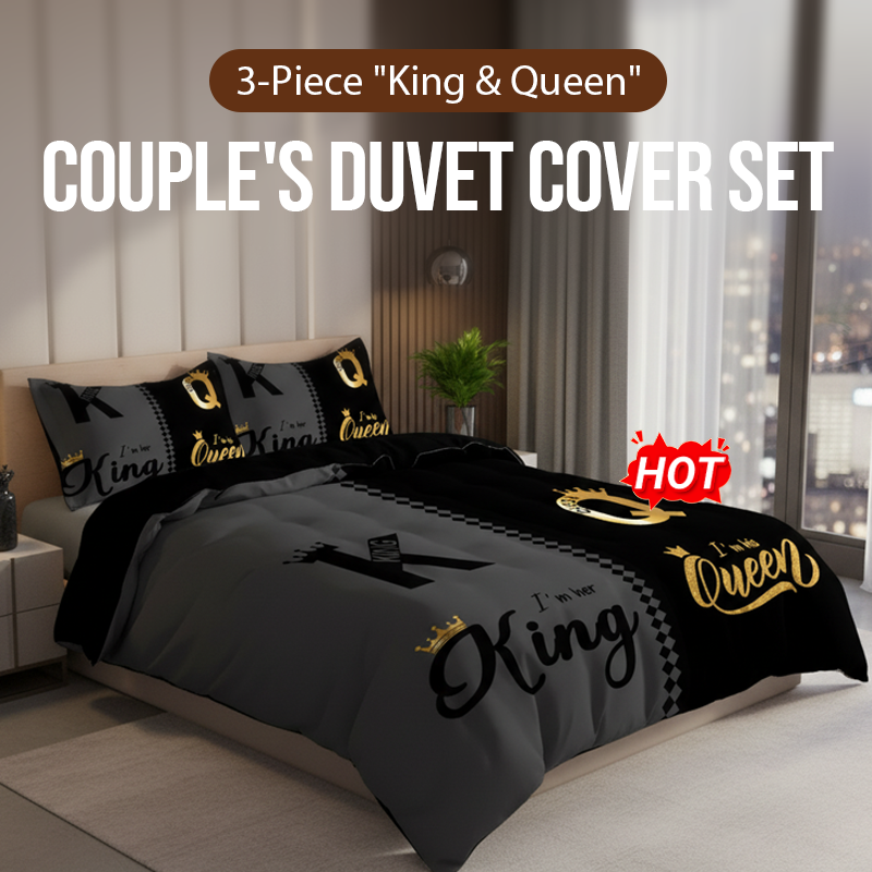 👑 50 % RABATT! 🛏️ King- & Queen-Bettbezug-Set – 3-teilig, luxuriös, weich gebürsteter Stoff & pflegeleicht 🏰✨