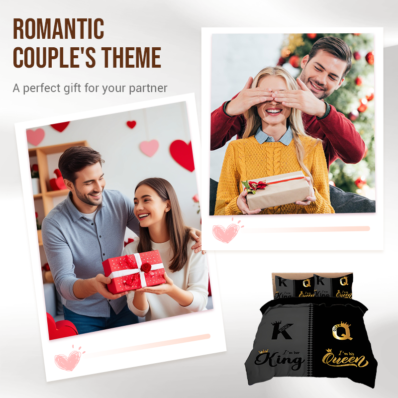 👑 50 % RABATT! 🛏️ King- & Queen-Bettbezug-Set – 3-teilig, luxuriös, weich gebürsteter Stoff & pflegeleicht 🏰✨