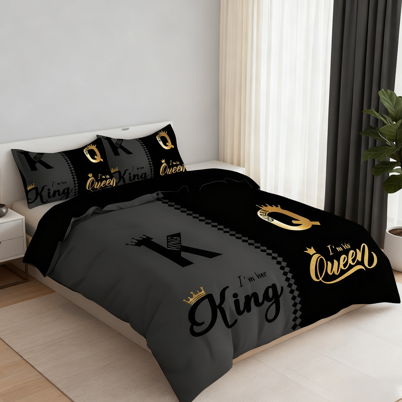 👑 50 % RABATT! 🛏️ King- & Queen-Bettbezug-Set – 3-teilig, luxuriös, weich gebürsteter Stoff & pflegeleicht 🏰✨