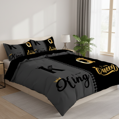 👑 50 % RABATT! 🛏️ King- & Queen-Bettbezug-Set – 3-teilig, luxuriös, weich gebürsteter Stoff & pflegeleicht 🏰✨