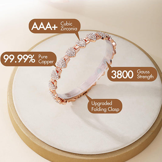 📢📢60 % Rabatt!!! 🎅Funkelnde herzförmige Magnetarmbänder aus Kupfer für Damen