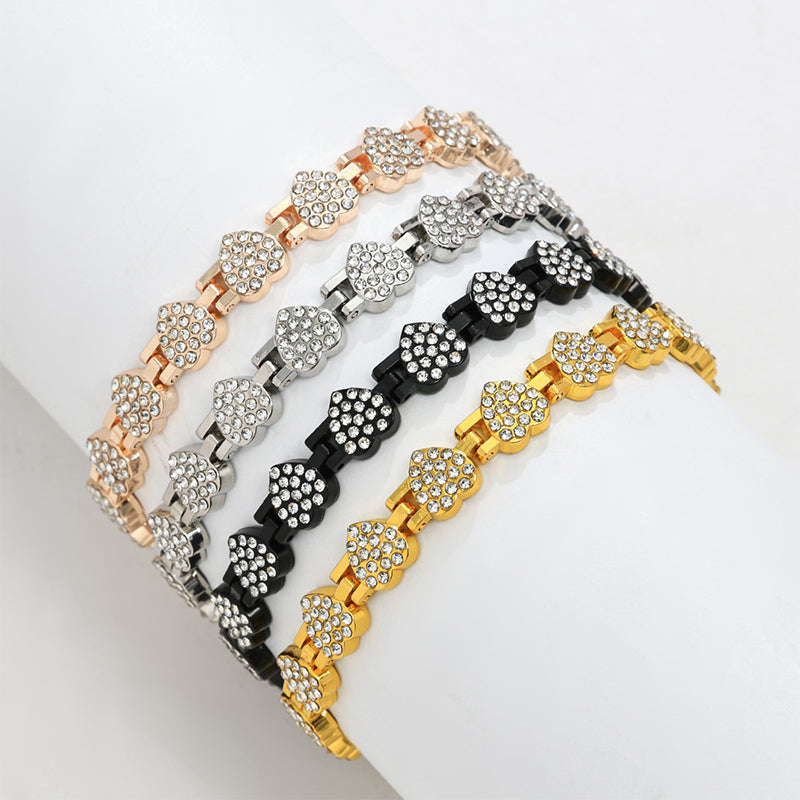 📢📢60 % Rabatt!!! 🎅Funkelnde herzförmige Magnetarmbänder aus Kupfer für Damen