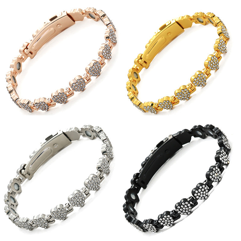 📢📢60 % Rabatt!!! 🎅Funkelnde herzförmige Magnetarmbänder aus Kupfer für Damen