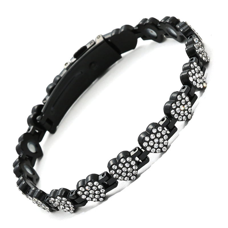 📢📢60 % Rabatt!!! 🎅Funkelnde herzförmige Magnetarmbänder aus Kupfer für Damen