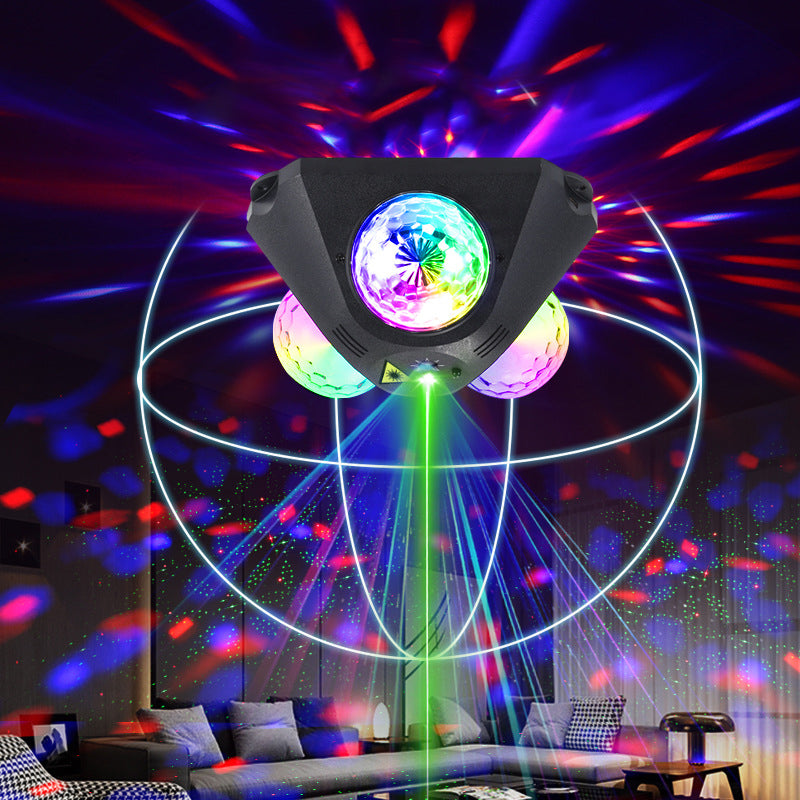 3-Kugel Soundaktivierter Laser-Partylicht