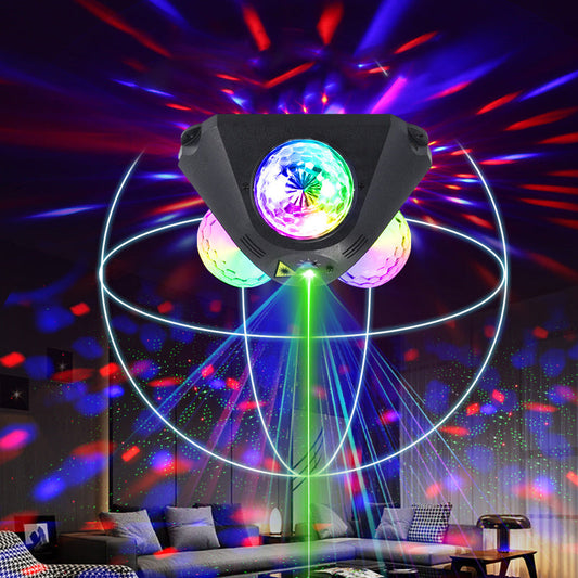 3-Kugel Soundaktivierter Laser-Partylicht