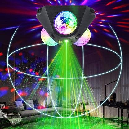 3-Kugel Soundaktivierter Laser-Partylicht