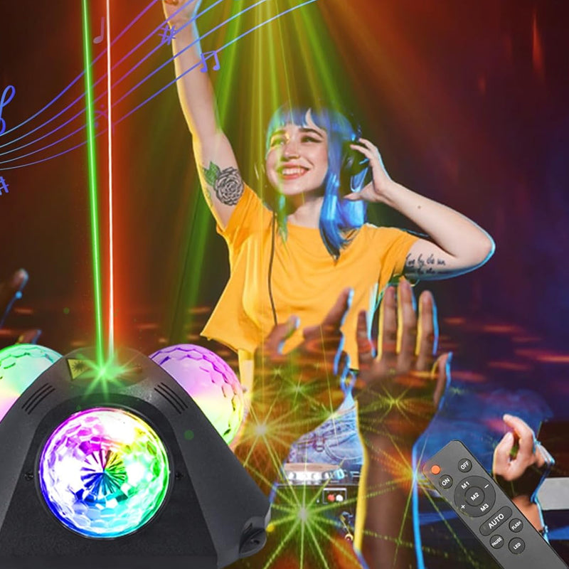 3-Kugel Soundaktivierter Laser-Partylicht