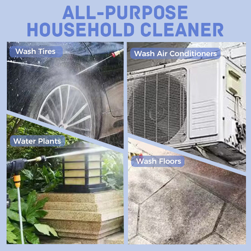 🚗 50% RABATT! 💦 Akku Hochdruckreiniger 45bar – 2X3000mAh, 180° Verstellbare Düse & 5m Schlauch für Auto, Terrasse und Bewässerung 🔋