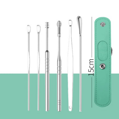 📢50% zeitlich begrenzter Rabatt📢Tragbares Edelstahl-Ohrlöpfel 6-Stück-Set - Spiral-Ohrwerkzeug✨