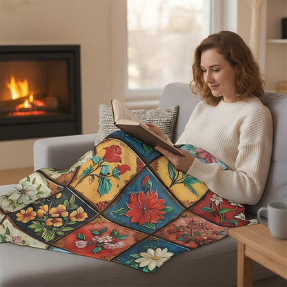 🔥2026 Neuheiten, 50 % Rabatt!🎉Kuschelige und weiche Flanelldecke mit Blumenmuster