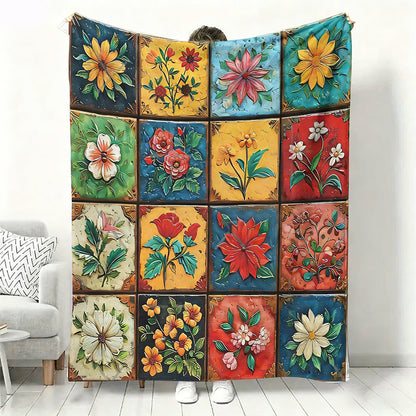 🔥2026 Neuheiten, 50 % Rabatt!🎉Kuschelige und weiche Flanelldecke mit Blumenmuster
