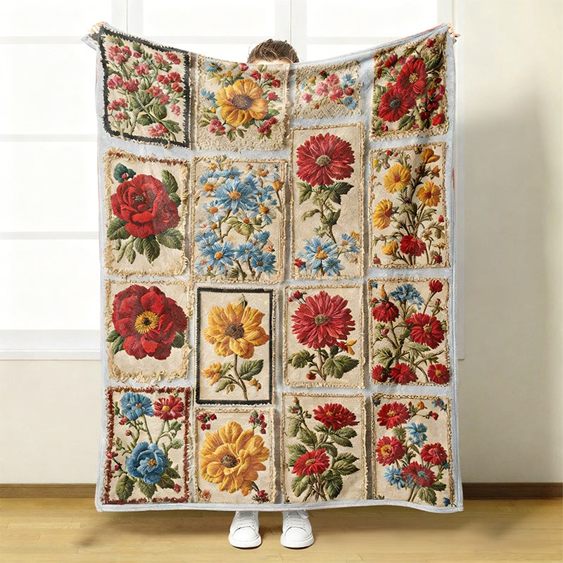🔥2026 Neuheiten, 50 % Rabatt!🎉Kuschelige und weiche Flanelldecke mit Blumenmuster