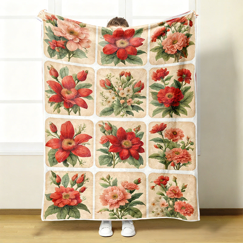 🔥2026 Neuheiten, 50 % Rabatt!🎉Kuschelige und weiche Flanelldecke mit Blumenmuster
