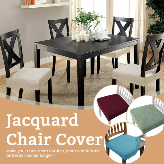 🛋️Wasserabweisender Stuhlbezug mit Rauten-Jacquard – Für Esszimmer-, Hotel- & Haushaltsstühle 🪑✨