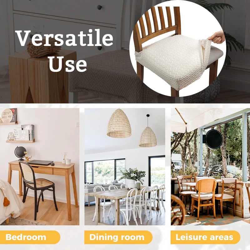 🛋️Wasserabweisender Stuhlbezug mit Rauten-Jacquard – Für Esszimmer-, Hotel- & Haushaltsstühle 🪑✨