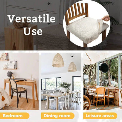 🛋️Wasserabweisender Stuhlbezug mit Rauten-Jacquard – Für Esszimmer-, Hotel- & Haushaltsstühle 🪑✨