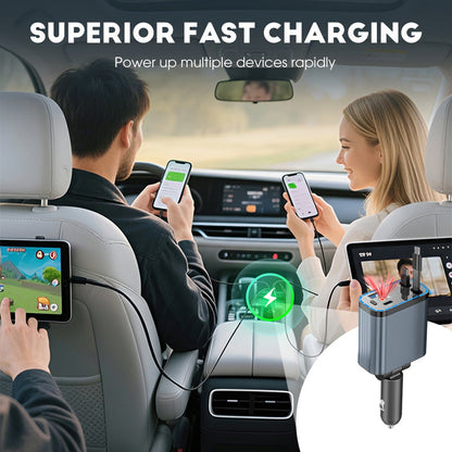 ⚡KAUF 2 UND BEKOMME 1 GRATIS!✨Auto-Oplader mit Sternenlichtprojektor – 90W Superschnelles Laden &amp; Magische Atmosphäre im Auto! 🔌✨