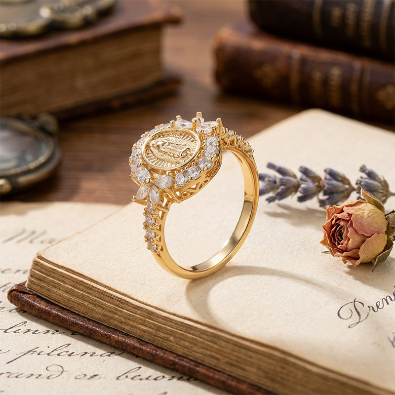 💎 Eleganter Jungfrau-Maria-Ring – Symbol der Anmut & des Glaubens!