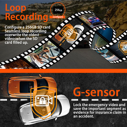 🔥2026: Starten Sie mit dem perfekten Überblick! 🚘📹 4-Kanal HD-Dashcam mit Rundum-Aufnahme (Front, Innenraum, Heck)