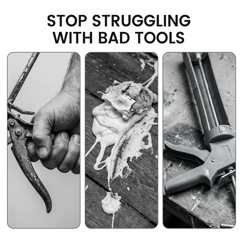 ⌛2026 Heißer Verkauf 50% Rabatt🔥Vorteilspaket: Dichtungsmasse-Kartuschenpistole mit drehbarem Zylinder + Dichtungsmasse-Schaber