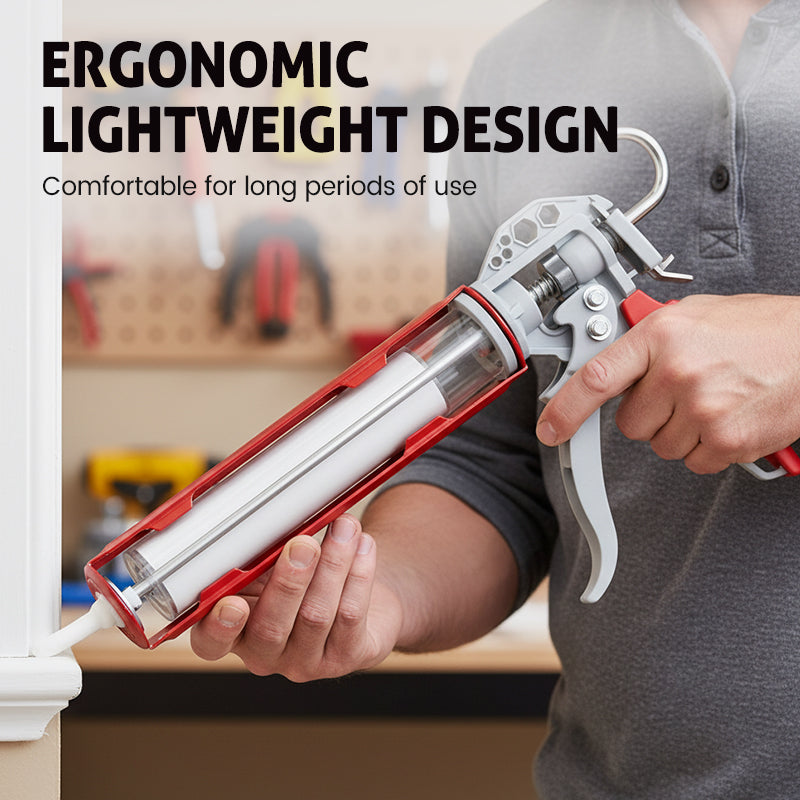 ⌛2026 Heißer Verkauf 50% Rabatt🔥Vorteilspaket: Dichtungsmasse-Kartuschenpistole mit drehbarem Zylinder + Dichtungsmasse-Schaber