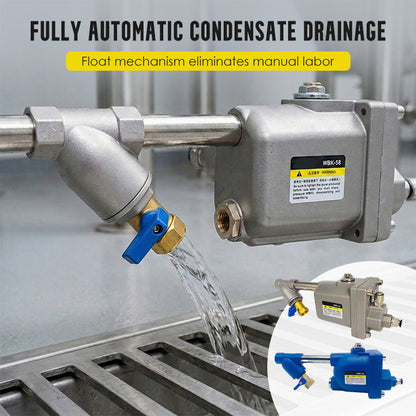 Automatischer Kondensatablass für Druckluftbehälter – Passend für WBK-58 / WBK-20, Mit Doppelfilter, Verstopfungssicher 🔧⚙️