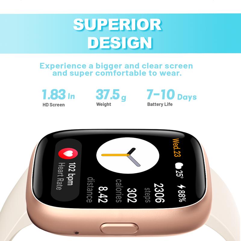 Smartwatch für Frauen und Männer, Fitness-Tracker mit Anrufannahme/-tätigung, Fitnessuhr mit Schlaf-Tracker/100 Sportarten/IP68 wasserdichtem Schrittzähler