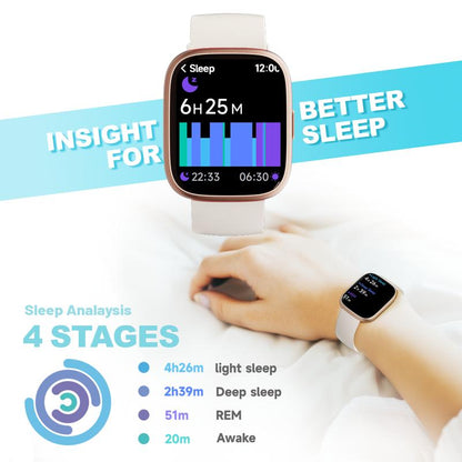 Smartwatch für Frauen und Männer, Fitness-Tracker mit Anrufannahme/-tätigung, Fitnessuhr mit Schlaf-Tracker/100 Sportarten/IP68 wasserdichtem Schrittzähler