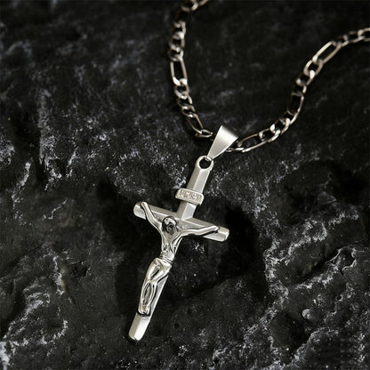 Herren-Kette mit Kreuz-Anhänger – Goldfarben ✝️💛
