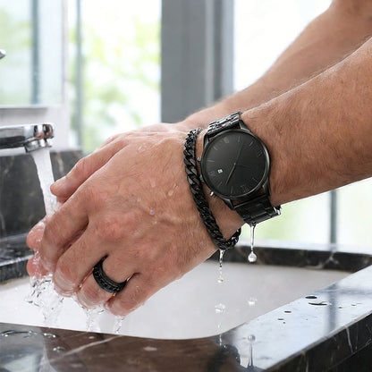 Dreiteiliges Geschenkset für Herren: Uhr + Halskette + Armband