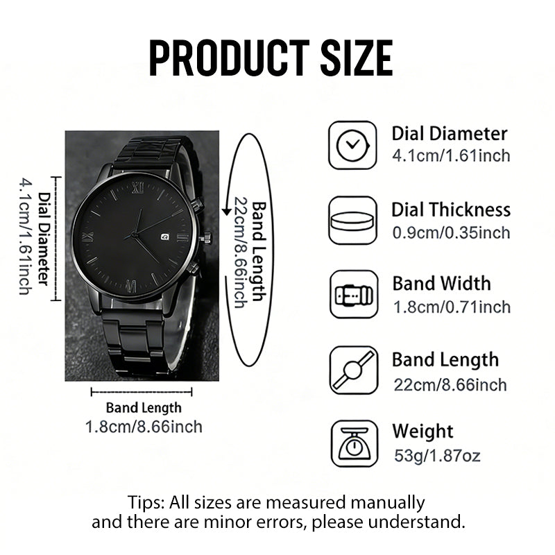 Dreiteiliges Geschenkset für Herren: Uhr + Halskette + Armband