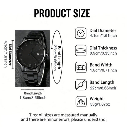 Dreiteiliges Geschenkset für Herren: Uhr + Halskette + Armband