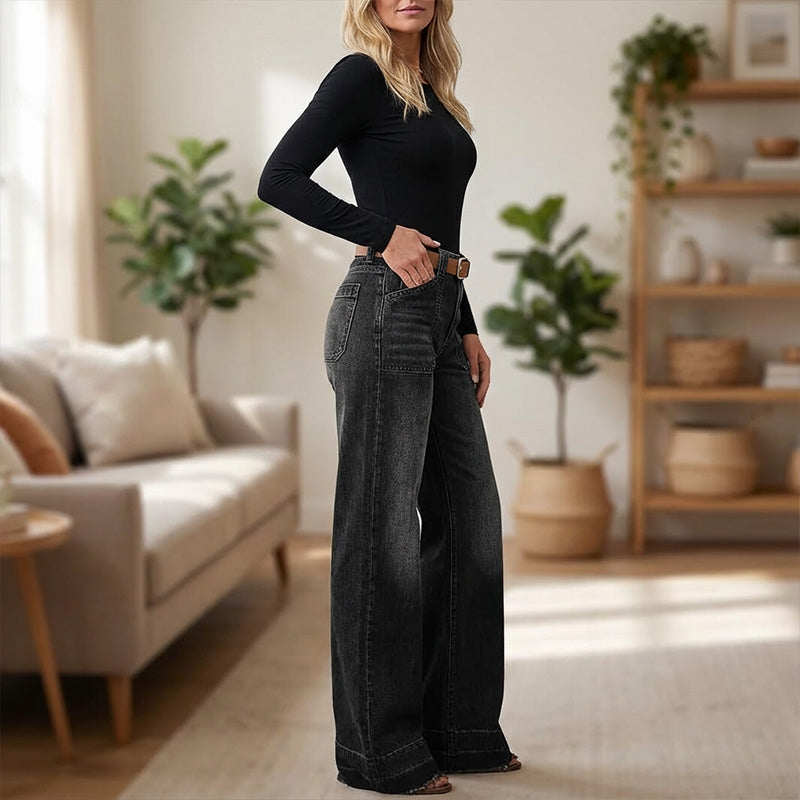 👖 50% RABATT! 🔥 Damen Retro Flare Jeans – Vintage Wash, High Waist & perfekter Stretch – figurformend & mega im Trend ✨