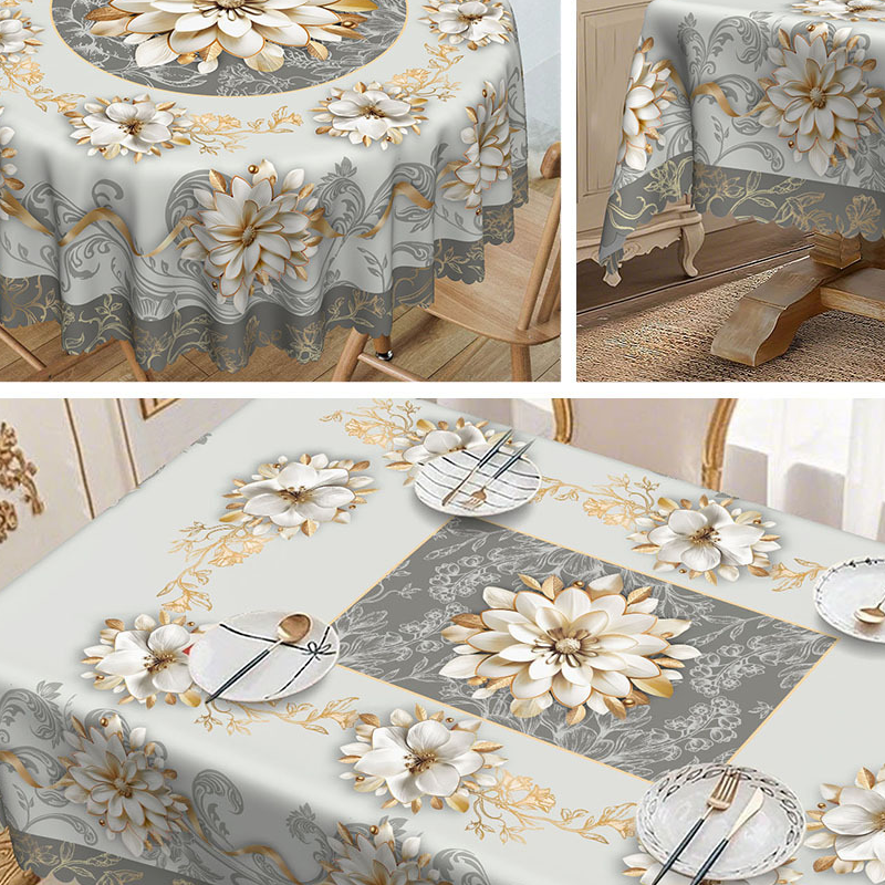 Elegante wasserdichte geprägte Blumentischdecke