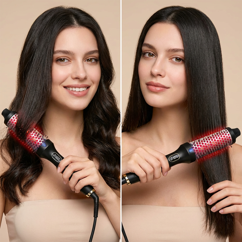 32 mm Ionen-Heizbürste für Locken & Volumen – Glätt- und Stylingbürste für Pony & Ansatz 💇‍♀️✨
