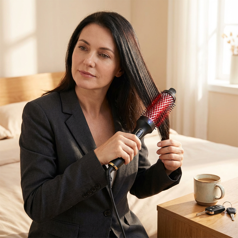 32 mm Ionen-Heizbürste für Locken & Volumen – Glätt- und Stylingbürste für Pony & Ansatz 💇‍♀️✨