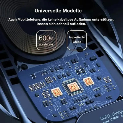 Kabelloses Autoladegerät mit Lüftungsschlitzhalterung für Handys, Halterung für Armaturenbrett mit Ambientebeleuchtung, kompatibel mit iPhones und Android-Handys, Autozubehör.