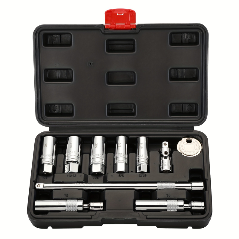 10-teiliges magnetisches Dreh-Zündkerzenstecknuss-Set