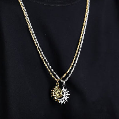 🎁Valentinstagsgeschenk🔥 Sonnen- und Mond-Anhänger-Set