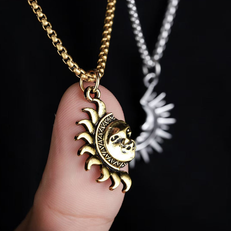 🎁Valentinstagsgeschenk🔥 Sonnen- und Mond-Anhänger-Set